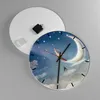 Wanduhr - Rund - Glasuhr - himmel stern - 40x40cm - Produktbild-Vorschau 2