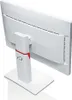The back of a white Fujitsu monitor on a white stand, shown from a diagonal angle. Produktbild-Vorschau