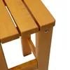 A close-up view of the corner of a wooden bar stool, showing the joinery and wood grain. Produktbild-Vorschau