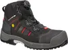 A single black safety boot with red accents and a BOA lacing system, shown against a white background. Produktbild-Vorschau
