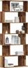 A tall, narrow bookshelf with multiple shelves, displaying various decorative items and books. Produktbild-Vorschau