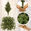 A collage showing different parts of an artificial Christmas tree and its stand. Voir les images du produit