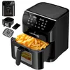Collage of an air fryer and its components. Podgląd zdjęcia produktu