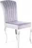 Chaise de salle à manger élégante PREDRAG – chrome / gris Voir les images du produit 1