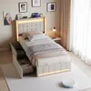 INONEFT Polsterbett 90x200 mit Stauraum, Jugendbett mit LED Produktbild-Vorschau 1