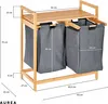 Wäschekorb - 2 x 30 L - Aus Bambus - Zwei Kammern - Produktbild-Vorschau 10