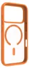 An orange iPhone case with a clear back, showing the magnetic ring for MagSafe charging. Anteprima dell’immagine prodotto