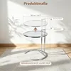 Runder Beistelltisch Glas, C-Förmiger Couchtisch Glas, Produktbild-Vorschau 7