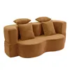 2-in-1 Bouclé Schlafsofa, modulares Bodensofa mit Kissen Produktbild-Vorschau 10