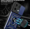 A close-up of a blue phone case with a ring holder, attached to a magnetic car mount. Produktbild-Vorschau