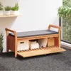 Panchina da giardino con cuscini 126 cm in legno massiccio Anteprima dell’immagine prodotto 2