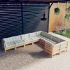 vidaXL 9-tlg. Garten-Lounge-Set mit Creme Kissen Produktbild-Vorschau 2