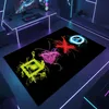 Gaming Teppich mit neonfarbigen Symbolen auf schwarzem Produktbild-Vorschau 1
