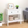 Tavolo consolle bianco 75x35x75 cm in legno di pino Anteprima dell’immagine prodotto 2