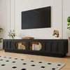 Merax TV Lowboard mit Bogentüren und Glastüren, TV Schrank Produktbild-Vorschau 3