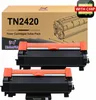 Two black and orange toner cartridges are shown in front of a cardboard box with product information. Produktbild-Vorschau