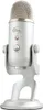 A silver Blue Yeti microphone on a white background. Produktbild-Vorschau