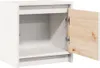 Comodino bianco 40x30,5x40 cm in legno di pino massiccio Anteprima dell’immagine prodotto 5