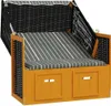 Fauteuil-cabine de plage avec toit Poly rotin & bois massif Voir les images du produit 3