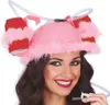 Partyhelm Karneval Getränke Accessoire Pink Federhut Produktbild-Vorschau 4