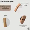Diagrams showing the dimensions of a round wooden mirror. Produktbild-Vorschau