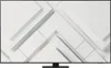 A Samsung Neo QLED 4K TV is displayed on a stand against a white background with a geometric pattern. Produktbild-Vorschau