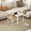 HOMCOM 2er-Set Couchtisch, Eckiger Beistelltisch, Produktbild-Vorschau 7