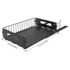 A black pull-out storage shelf with dimensions indicated. Náhled obrázku produktu
