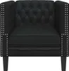 vidaXL Kreslo Chesterfield čierna Imitácia kože Náhľad obrázku produktu 4