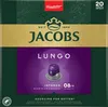 The image shows the packaging of Jacobs Lungo Intenso coffee capsules. Produktbild-Vorschau