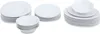 A collection of white porcelain plates and bowls stacked neatly. Náhľad obrázku produktu