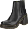 A black leather Chelsea boot with a thick platform sole and a block heel. Podgląd zdjęcia produktu