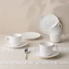 HOMLA Tassenset mit Untertassen BENO weiß  4er-Set Produktbild-Vorschau 5