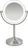 A silver makeup mirror with a light ring around it, on a white background. Anteprima dell’immagine prodotto