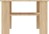A front view of a wooden couch table with a shelf. Produktbild-Vorschau