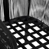 A close-up view of the woven seat of a black outdoor chair. Produktbild-Vorschau
