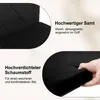 Close-up views of chair material and foam, with descriptive text. Produktbild-Vorschau