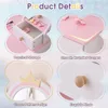 FCH Tavolo da trucco per bambini con sgabello, 4 cassetti, Anteprima dell’immagine prodotto 5