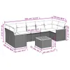 The Living Store 8-tlg. Garten-Sofagarnitur mit Kissen Grau Produktbild-Vorschau 9