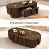 Table basse ovale Merax avec 1 tiroir, table d'appoint pour Voir les images du produit 8