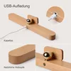 Moderne LED Wandleuchte Holzoptik 2er Set, kabellos, 4000K Produktbild-Vorschau 2
