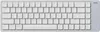 A top-down view of a white mechanical keyboard on a white background. Produktbild-Vorschau