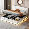 okwish LED Čalouněná postel 160 x 200 cm, laťkový rošt a Náhled obrázku produktu 8