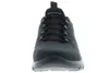 A front view of a black Skechers sneaker against a white background. Voir les images du produit