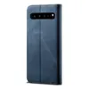 Galaxy S10 5G Hülle, LaimTop Denim Leder Brieftasche Produktbild-Vorschau 3