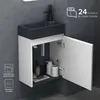 doporro Petit Meuble de Salle de Bain Suspendu 46cm Blanc Voir les images du produit 4