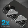 Two clear camera lens protectors are shown on the back of a dark smartphone. Produktbild-Vorschau