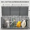 Outsunny Ratanová úložná skrinka 380 l, odolná voči Náhľad obrázku produktu 4
