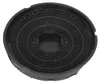 A black circular carbon filter for a cooker hood, shown from a top-down diagonal angle on a white background. Produktbild-Vorschau