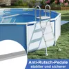 An above-ground swimming pool with a ladder, set up on a grassy lawn. Náhled obrázku produktu